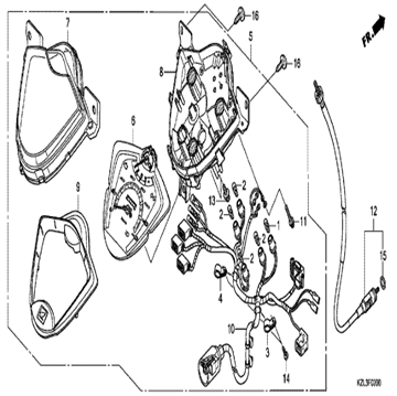 Cable comp, speedometer, Honda, 44830-KZL-930